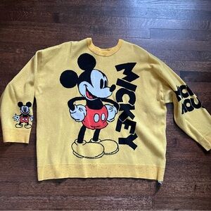 Disney size 2X yellow Mickey Mouse sweater
